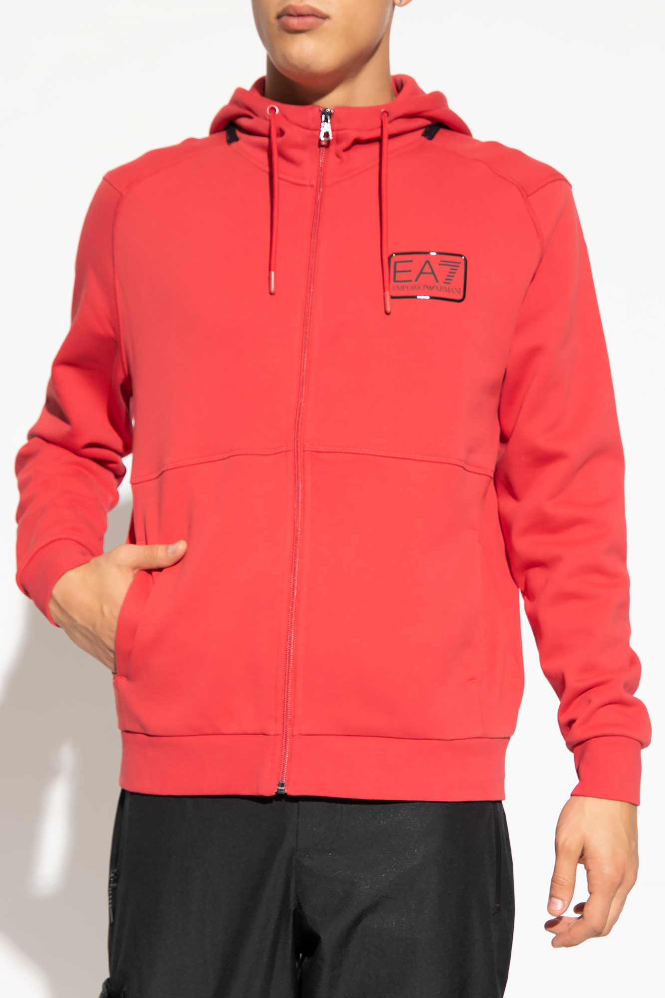 Red Hoodie with logo EA7 Emporio Armani Vitkac GB